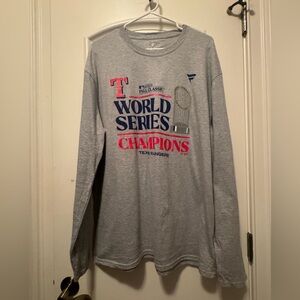 Texas Rangers 2023 World Series Champions Gray Long Sleeve Fanatics T-Shirt